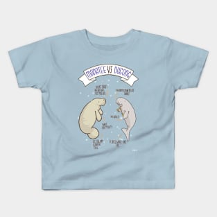 Manatee VS Dugong: an educational poster with a bit of humour illustration Kids T-Shirt